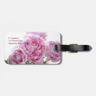 Etiqueta De Bagagem Peônias cor-de-rosa