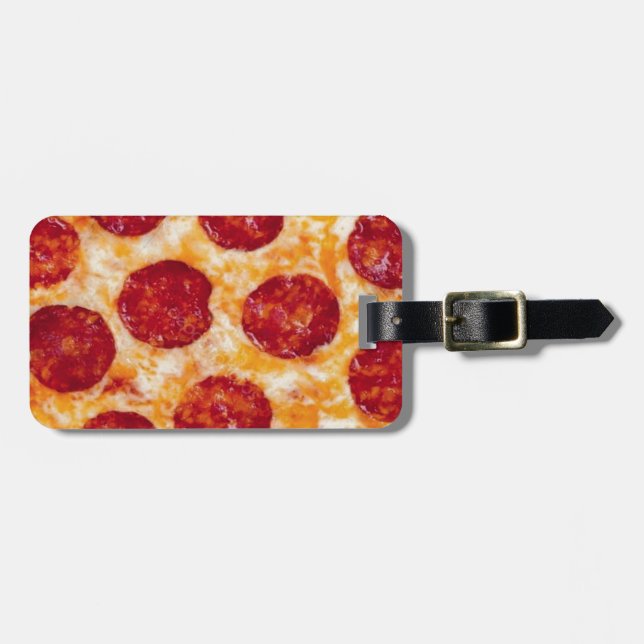 Etiqueta De Bagagem Pepperoni Pizza Hot e Yummy! (Frente Horizontal)