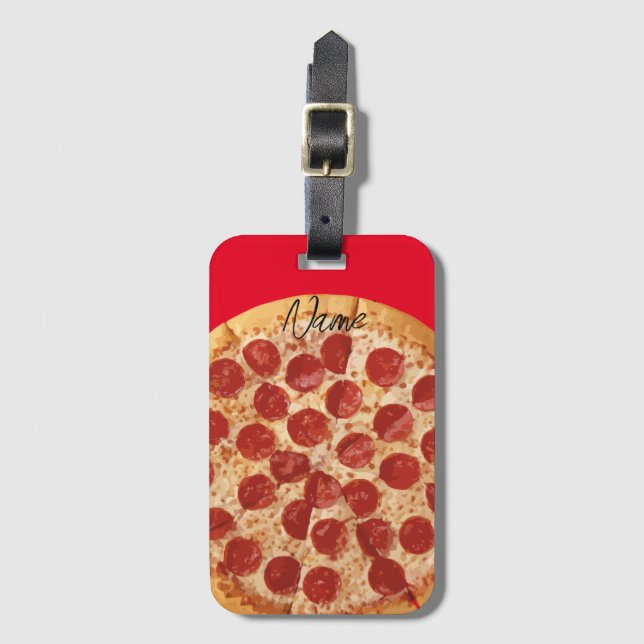 Etiqueta De Bagagem Pepperoni Pizza Thunder_Cove (Frente Vertical)