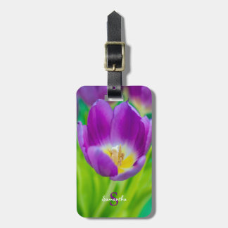 Etiqueta De Bagagem Pequeno Tulipa Roxo