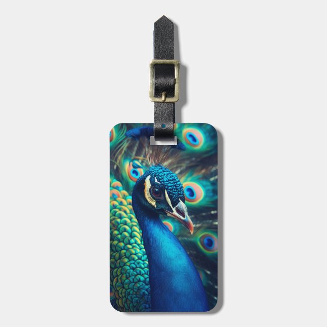 Etiqueta De Bagagem Perfil Peacock (Frente Vertical)