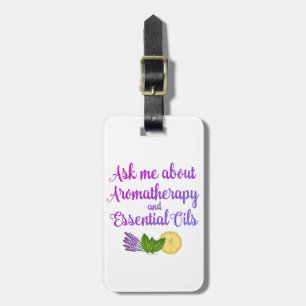Etiqueta De Bagagem Pergunte-me sobre a AromaTherapia Óleos Essenciais