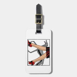 Etiqueta De Bagagem Pernas Art Deco Mulheres Greyhound Whippet Cão R