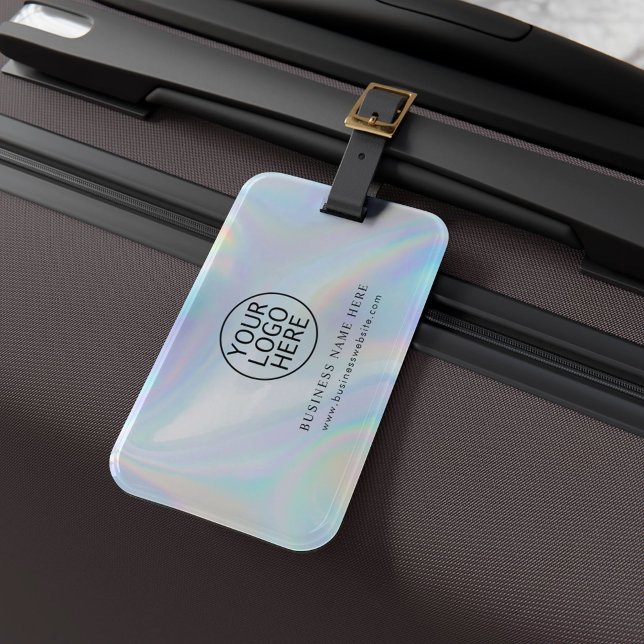 Etiqueta De Bagagem Personalização de funcionários iridescentes com lo (Simple Business Logo Iridescent Employees Custom Luggage Tag)