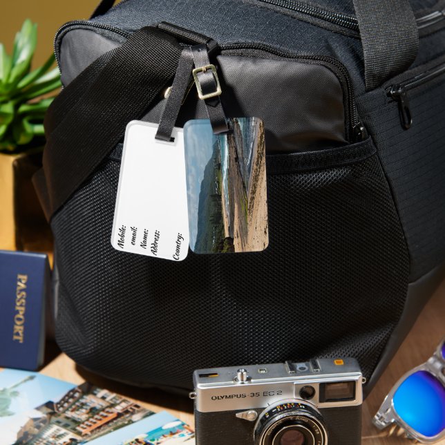 Etiqueta de bagagem personalizada (Frente e verso)