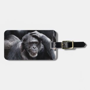 Etiqueta de bagagem personalizada antiga Chimpanzé