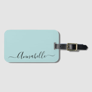 Etiqueta de Bagagem Personalizada Aqua Mint Green