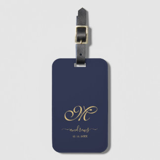 Etiqueta de Bagagem Personalizada Azul Naval Doura