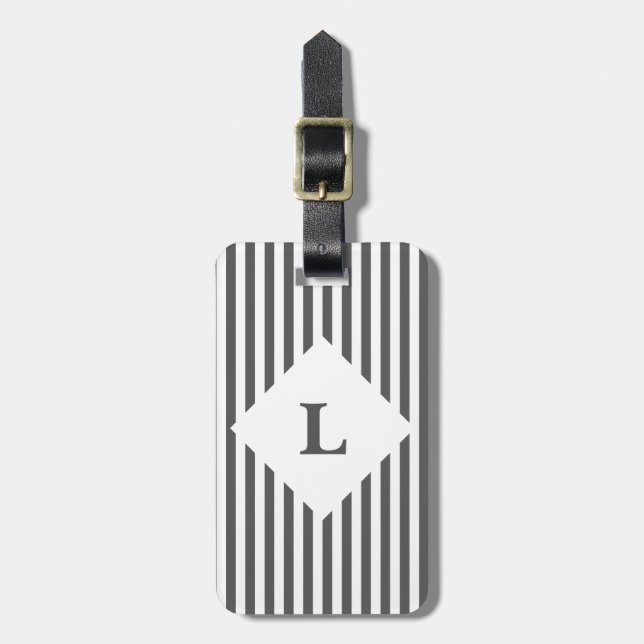 Etiqueta de bagagem Personalizada Black and White  (Frente Vertical)