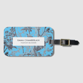 Etiqueta de Bagagem Personalizada Botanical Blue C