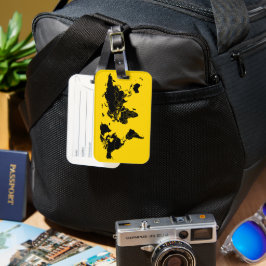 Etiqueta de Bagagem Personalizada com Mapa Geográf