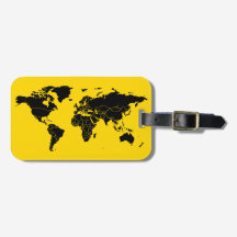 Etiqueta de Bagagem Personalizada com Mapa Geográf