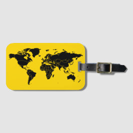Etiqueta de Bagagem Personalizada com Mapa Geográf
