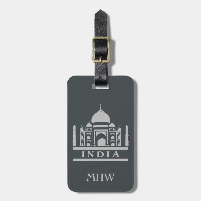 Etiqueta de bagagem personalizada da ÍNDIA (Frente Vertical)