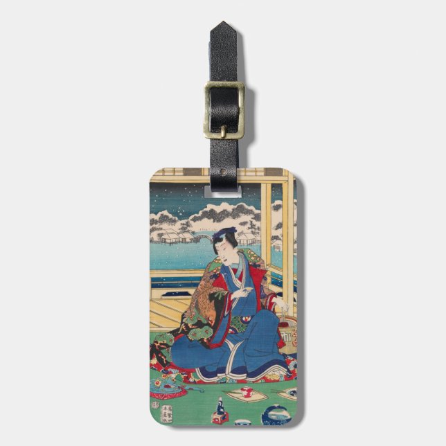 Etiqueta de bagagem personalizada de arte japonesa (Frente Vertical)