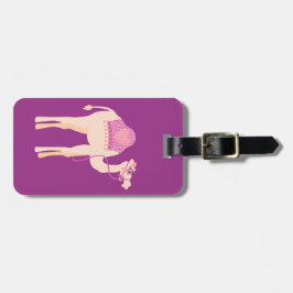 Etiqueta de bagagem personalizada de camelo branco