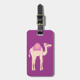 Etiqueta de bagagem personalizada de camelo branco