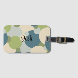 Etiqueta de bagagem personalizada de moléculas azu