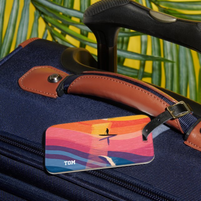 Etiqueta de Bagagem Personalizada de Paddle Board  (Frente Insitu 3)