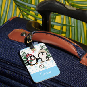Etiqueta de Bagagem Personalizada de Pinguins de N