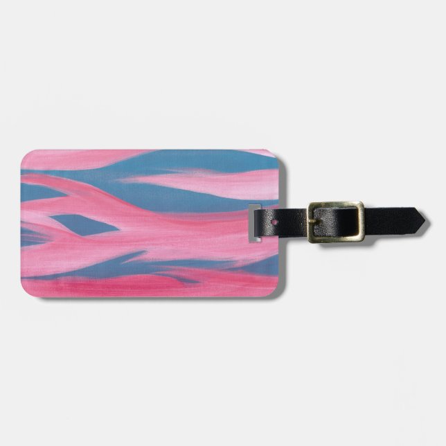 Etiqueta de Bagagem Personalizada de Pintura Azul  (Frente Horizontal)