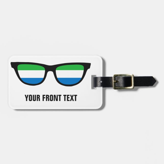 Etiqueta de bagagem personalizada de Sierra Leone  (Frente Horizontal)