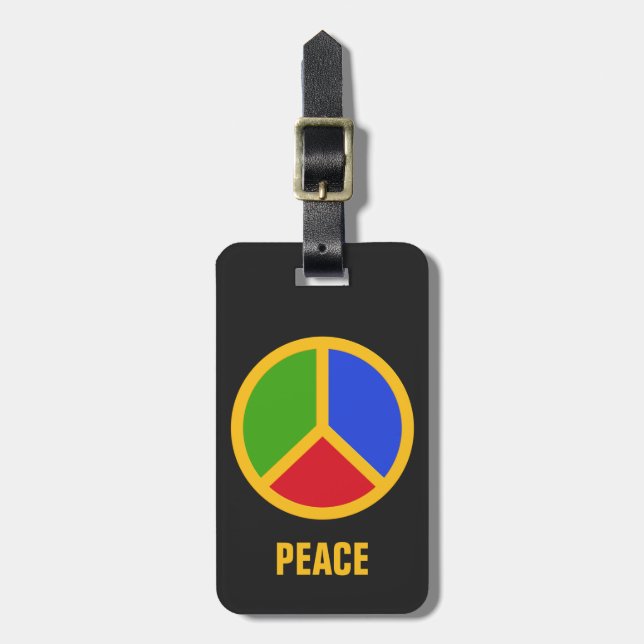 Etiqueta de bagagem personalizada de Sinal de Paz  (Frente Vertical)