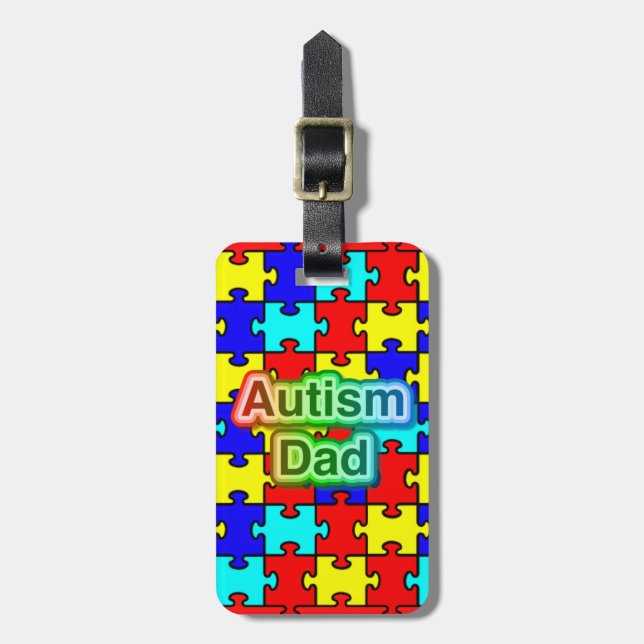 Etiqueta de bagagem personalizada do Pai Autism (Frente Vertical)