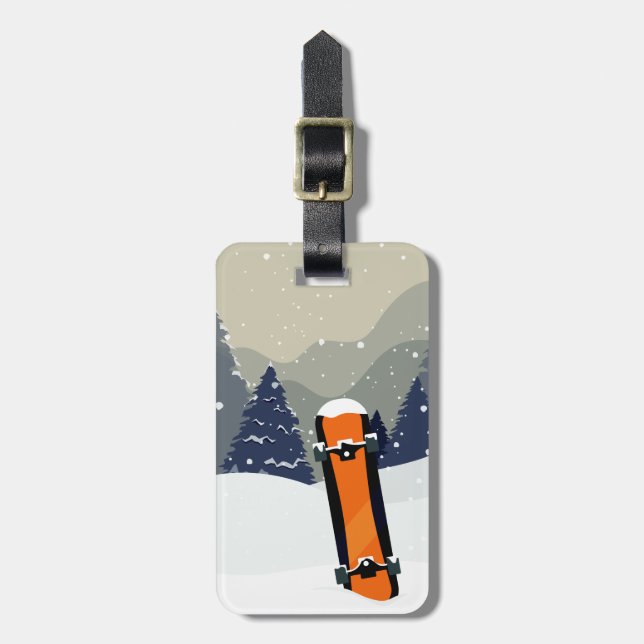 Etiqueta de bagagem personalizada do Winter Snowbo (Frente Vertical)