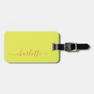 Etiqueta de bagagem personalizada em amarelo chart