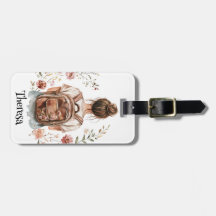 Etiqueta de Bagagem Personalizada - Mulher Brunett