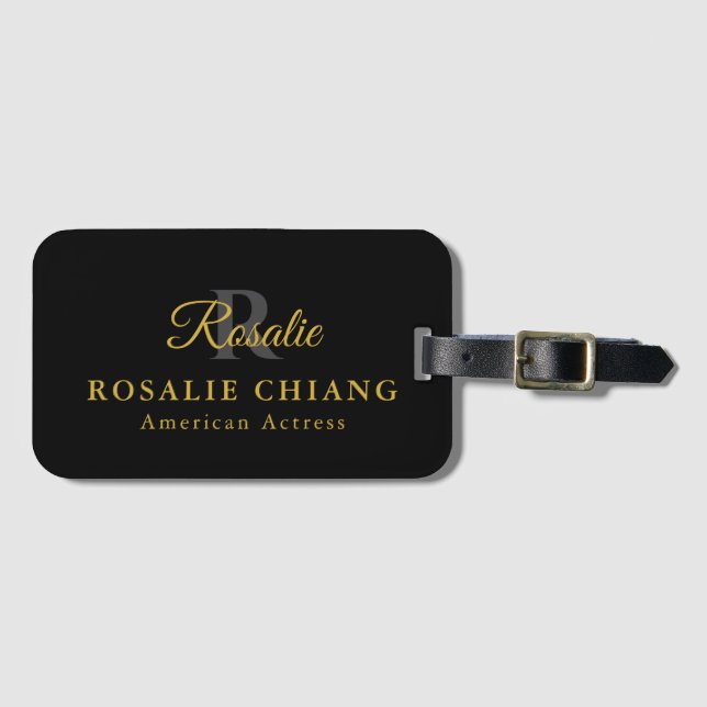 Etiqueta de Bagagem Personalizada - Nome, Título e (Frente Horizontal)