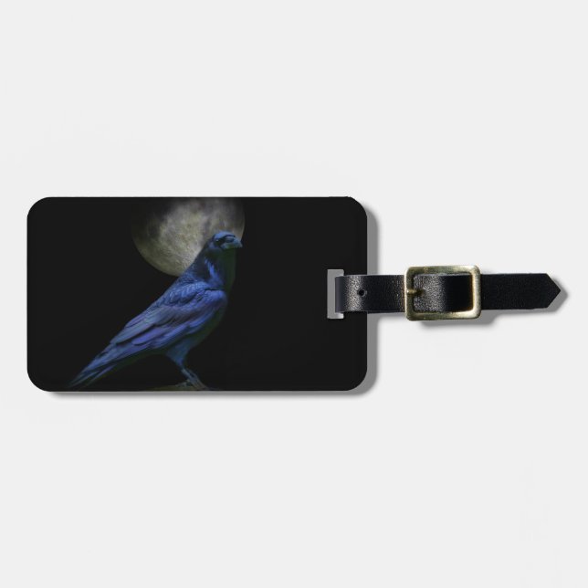 Etiqueta de Bagagem Personalizada Raven de Estilo  (Frente Horizontal)
