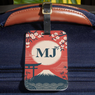 Etiqueta de Bagagem Personalizada Vintage Japonesa