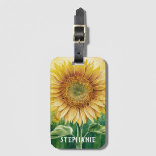 Etiqueta De Bagagem Personalizado Adicione Seu Nome Girassol