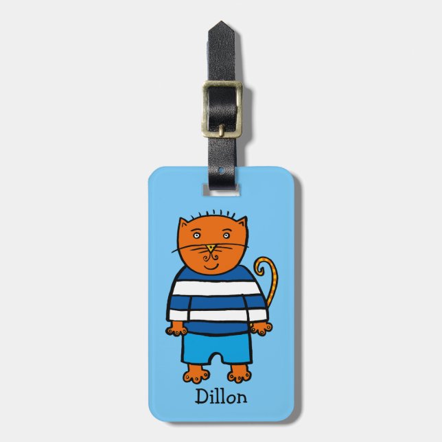 Etiqueta De Bagagem Personalizado Dillon, o Gato (Frente Vertical)