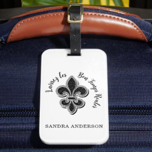 Etiqueta De Bagagem Personalizado do Laissez Mardi Gras Fleur De Lis