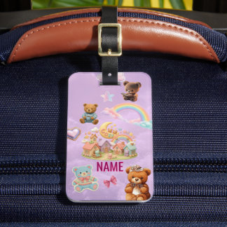 Etiqueta De Bagagem Personalizado Estético Kawaii Lavanda