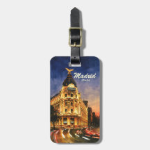 Personalizado Madrid Espanha Noite Paisagem Urbana