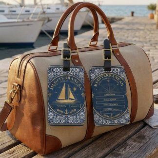 Etiqueta De Bagagem Personalizado Mediterrâneo | Náutico