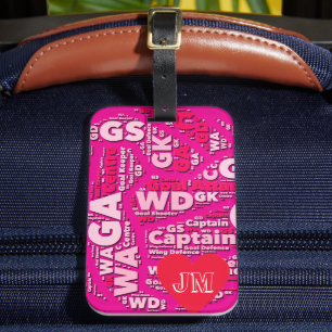 Etiqueta De Bagagem Personalizado Netball Rosa