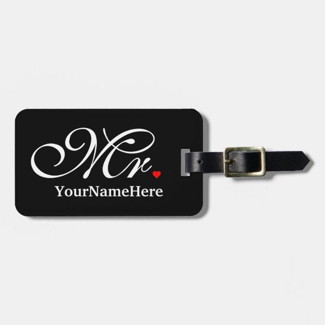Etiqueta De Bagagem Personalizado Sr. Marido Cultive Sua Nova Semana (Frente Horizontal)