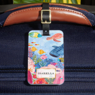Etiqueta De Bagagem Personalizado Vida marinha
