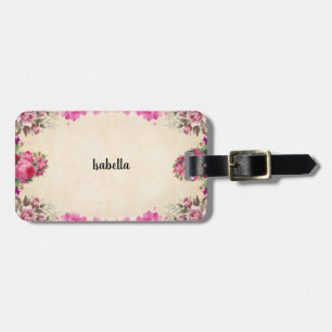 Etiqueta De Bagagem Personalizar Design Floral do Vintage