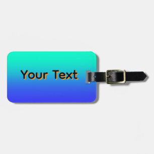 Etiqueta De Bagagem Personalizar Gradiente Azul Aqua