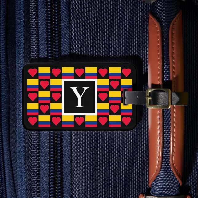 Etiqueta De Bagagem Personalizar Letra Colombiana com Sinalizador Pers (Frente Insitu 4)