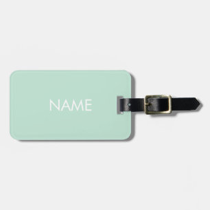 Etiqueta De Bagagem Personalizar o nome do mint verde-marisca minimali