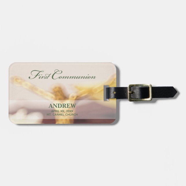 Etiqueta De Bagagem Personalizar, Primeiro Parabéns Comunitários (Frente Horizontal)