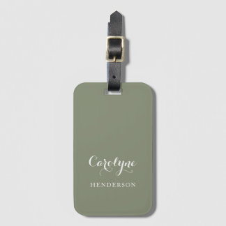 Etiqueta De Bagagem Personalizar Verde Sage