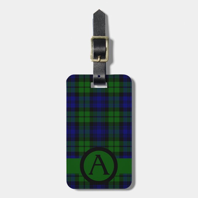 Etiqueta De Bagagem Personalizar Xadrez do Tartan do Black Watch (Frente Vertical)